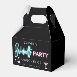 Neon Bachelorette Hangover Kit Favor Box