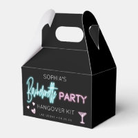 Neon Bachelorette Hangover Kit Favor Box