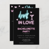 Neon Bachelorette Party Invitation Itinerary