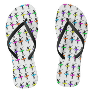 Neon Ballerinas Ballet Dance Teacher Dancer Gift Flip Flops