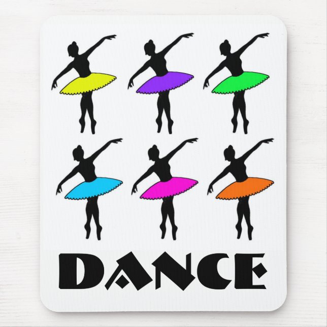 Neon Ballerinas Ballet Tutu Dance Teacher Pointe Mouse Pad (Front)