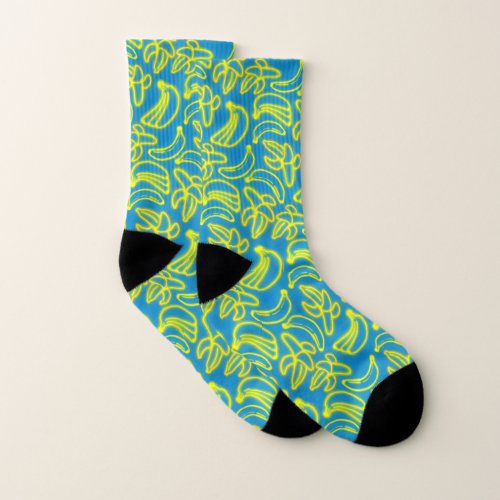 Neon Bananas blue Socks