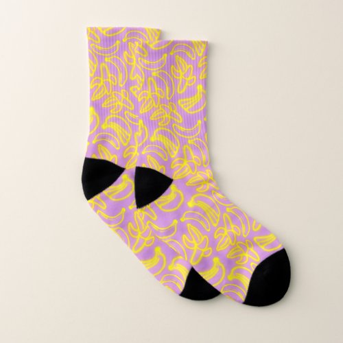 Neon Bananas purple Socks