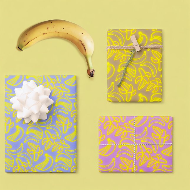 Neon Bananas  Wrapping Paper Sheets (Creator Uploaded)