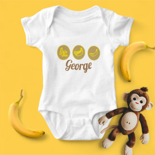 Neon bananas yellow and tan baby bodysuit