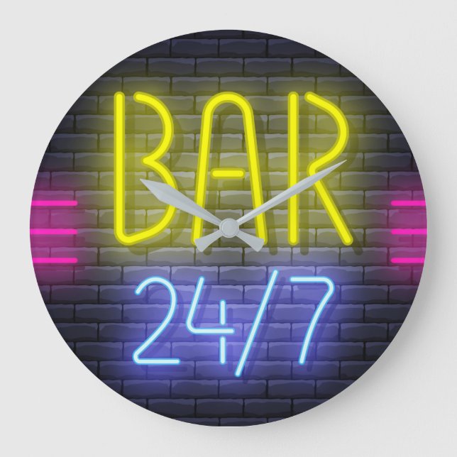  Neon Bar Sign Large Clock (Front)