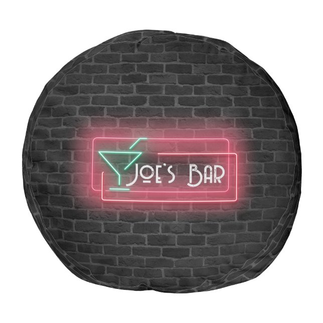 Neon Bar Sign on Brick Pouf (Top)