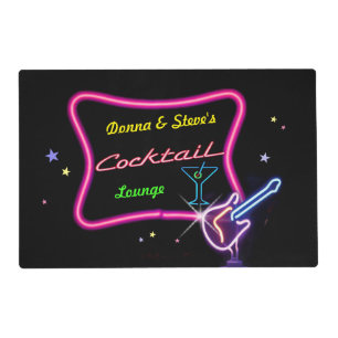 Neon Bar Sign w/out your Name(s) Placemat