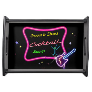 Neon Bar Sign w/out your Name(s) Serving Tray