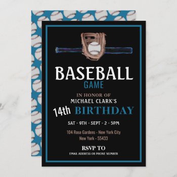 Neon Baseball Bat  Baseball Game Birthday Party Invitation by StampedyStamp at Zazzle
