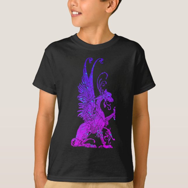 Neon Basilisk Monster Symbol Dragon Ancient Beast T-Shirt (Front)