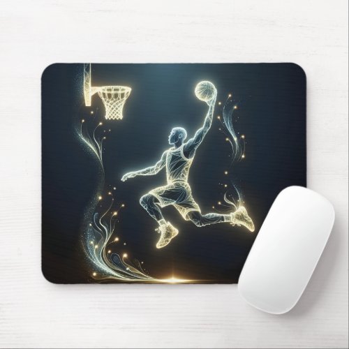 Neon Basketball Player  Mouse Pad