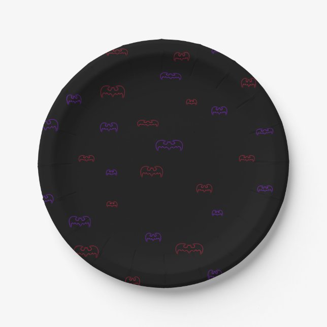 Neon Bats Paper Plates (Front)