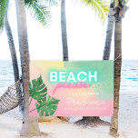 Neon Beach Please Bachelorette Pink Gradient Banner at Zazzle