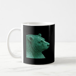 Neon Bear Line Art Coffee Mug – Modern Wildlife Il