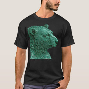 Neon Bear Line Art   Modern Wildlife Illustration T-Shirt