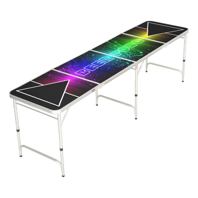 Neon Beer Pong Table (Angled)