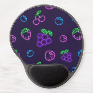 Neon Berry Pattern Gel Mouse Pad