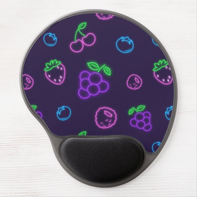 Neon Berry Pattern Gel Mouse Pad (Front)
