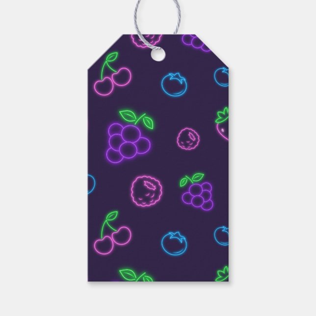 Neon Berry Pattern Gift Tag (Front)