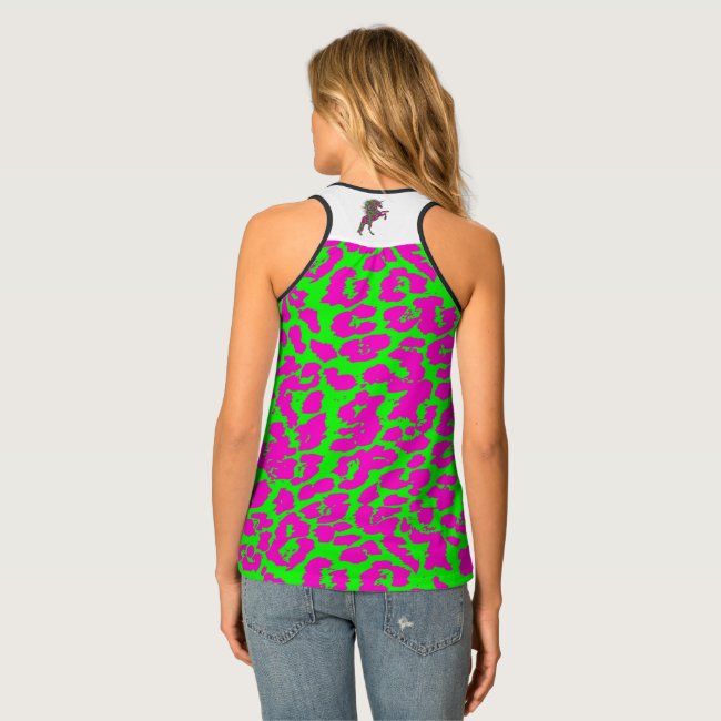 Neon Big Cat and a Unicorn Tank Top
