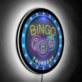 Neon Bingo Night LED Sign (Angle)