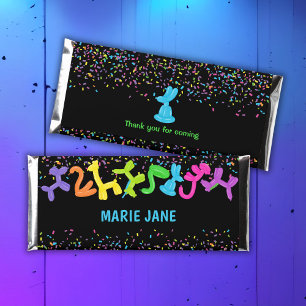 NEON BIRTHDAY ANIMALS BALLOONS HERSHEY BAR FAVORS