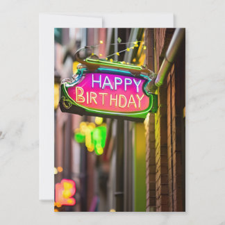 Neon Birthday Sign Birthday Party Invitation
