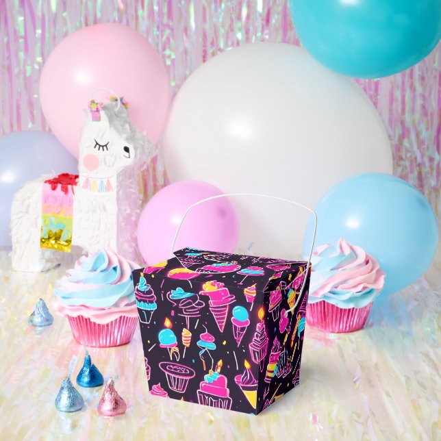 Neon Birthday Sweets Favor Boxes (Party)