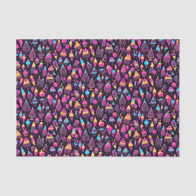 Neon Birthday Sweets Tissue Paper (Front)