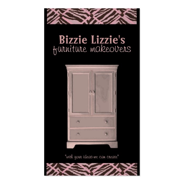 Neon Bizzie Lizzie Furniture Business Card