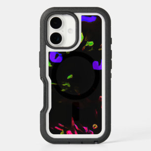 Neon Black Cat with Glowing Eyes iPhone 16 Case