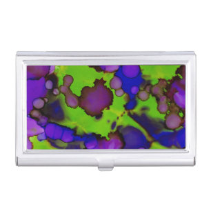Neon Bloomstorm Business Card Case
