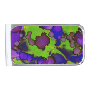 Neon Bloomstorm Silver Finish Money Clip