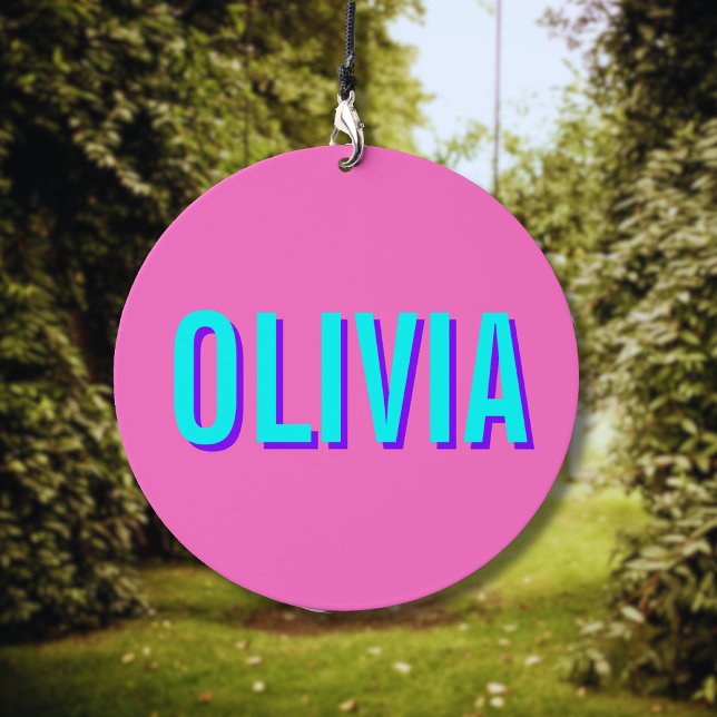 Neon Blue 3D Modern Name | Trendy Cool Pink Wind Chime (Creator Uploaded)