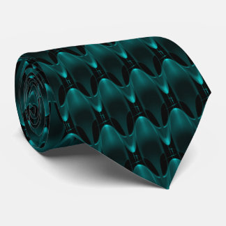 Neon Blue Alien Head Pattern Neck Tie