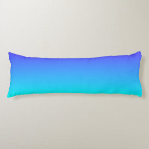Neon Blue and Bright Neon Aqua Ombré Shade Color F Body Pillow