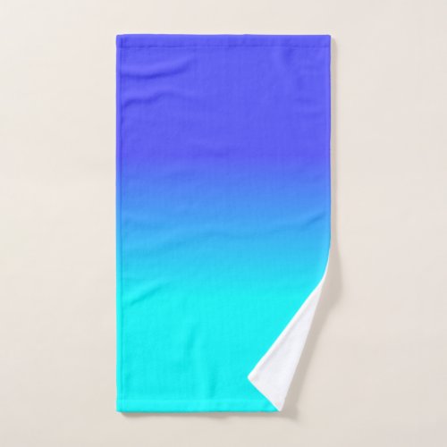 Neon Blue and Bright Neon Aqua Ombr Shade Color F Hand Towel
