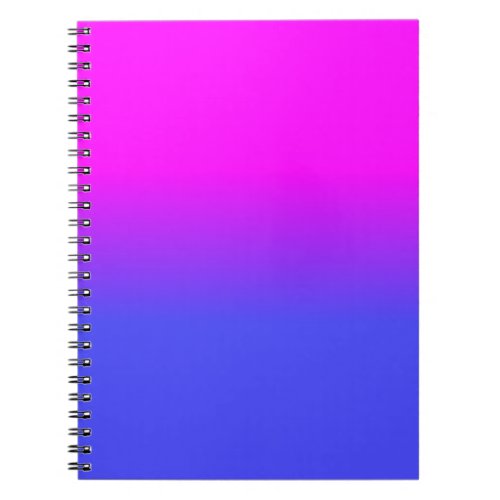 Neon Blue and Hot Pink Ombr Shade Color Fade Notebook