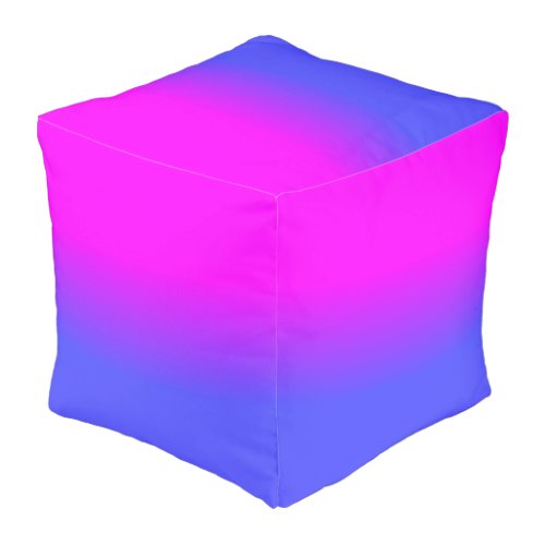 Neon Blue and Hot Pink Ombr Shade Color Fade Pouf