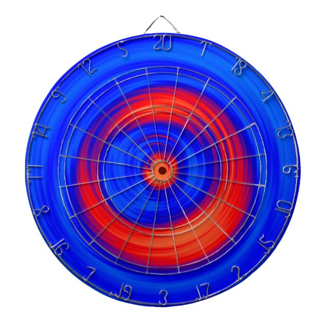 Neon Blue and Red Dart Board (Front)