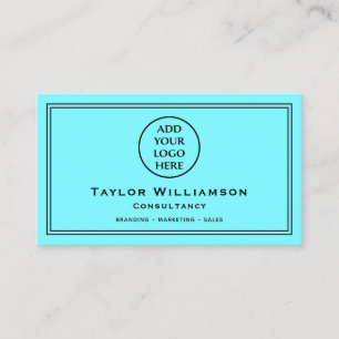 Neon Blue Black Corporate Company Business Logo Business Card