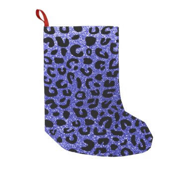 Neon Blue Cheetah Print Pattern Small Christmas Stocking by Brothergravydesigns at Zazzle