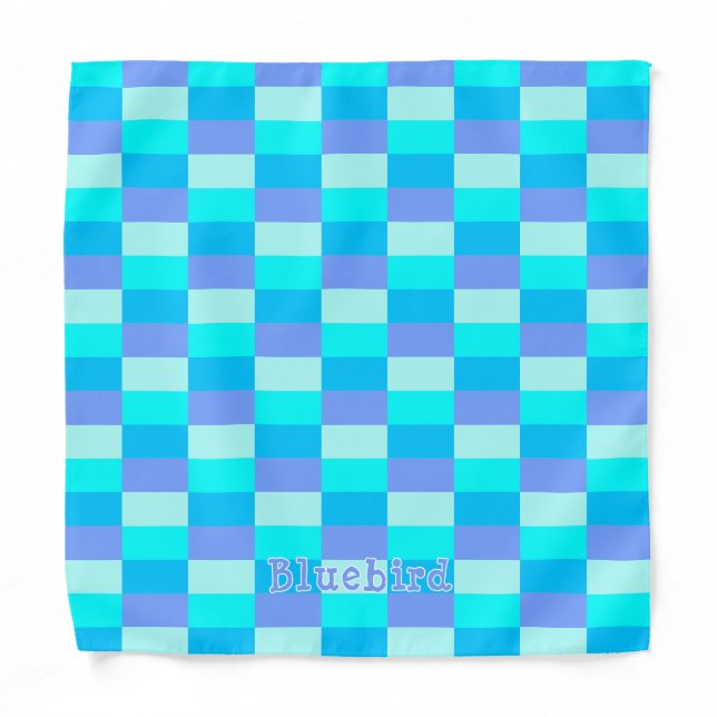 Neon Blue Color Pattern Bandana (Front)