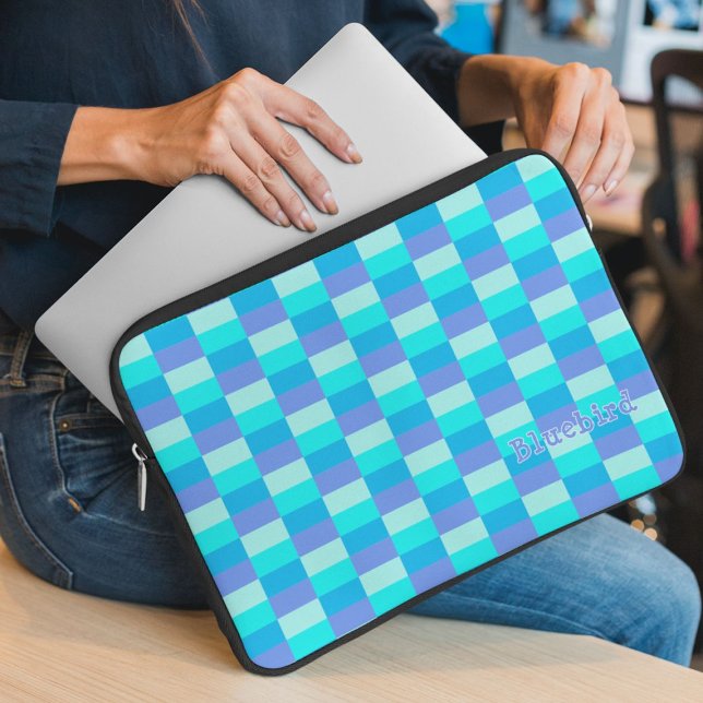 Neon Blue Color Pattern Laptop Sleeve (Creator Uploaded)
