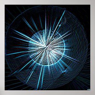 Neon Blue Explosion Poster