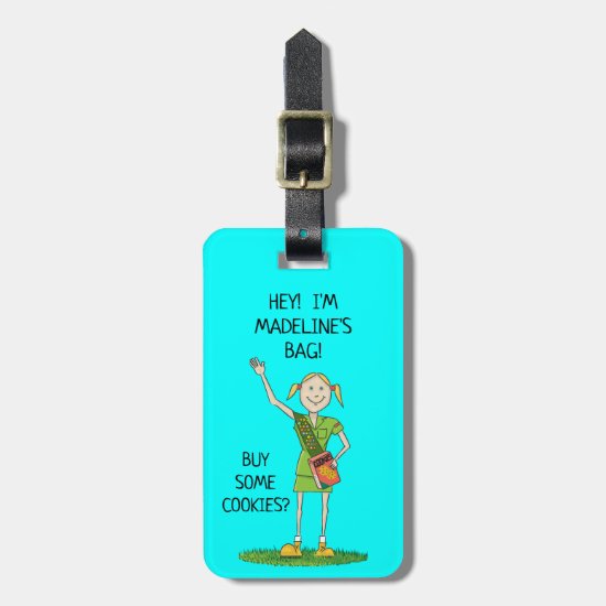 Neon BLUE Girl Scout JUNIOR | Custom Luggage Tag