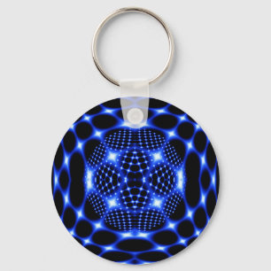 Neon blue glob fractal keychain