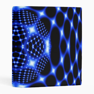 Neon blue glob fractal mini binder