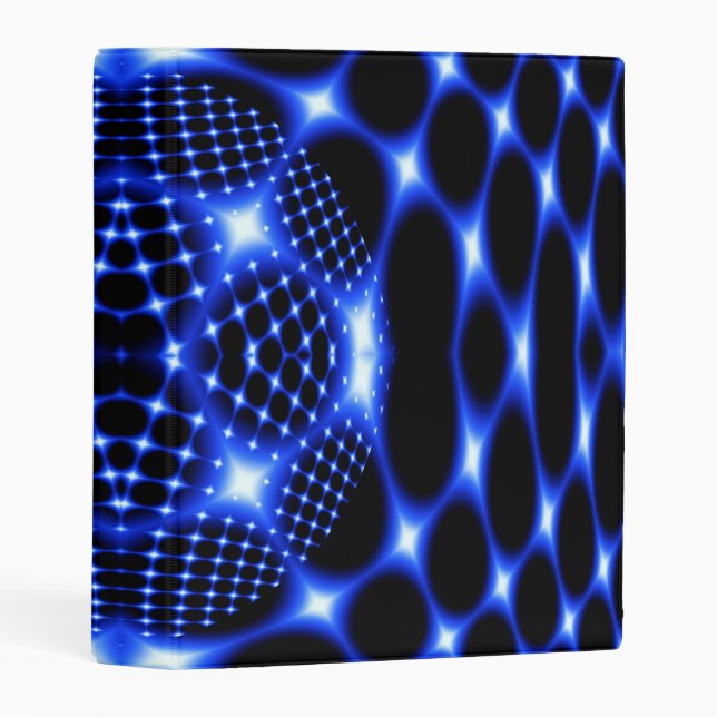 Neon blue glob fractal mini binder (Front/Spine)